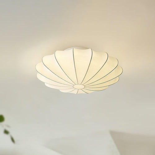 Elegante Plafondlamp in Schelpvorm – Stoffen Design Lamp Ø80cm