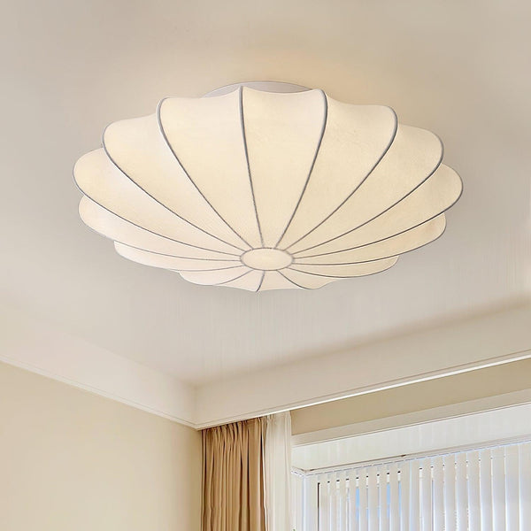 Elegante Plafondlamp in Schelpvorm – Stoffen Design Lamp Ø80cm