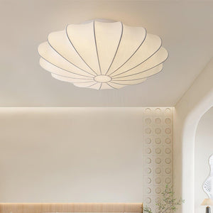 Elegante Plafondlamp in Schelpvorm – Stoffen Design Lamp Ø80cm