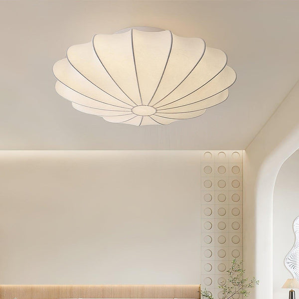 Elegante Plafondlamp in Schelpvorm – Stoffen Design Lamp Ø80cm