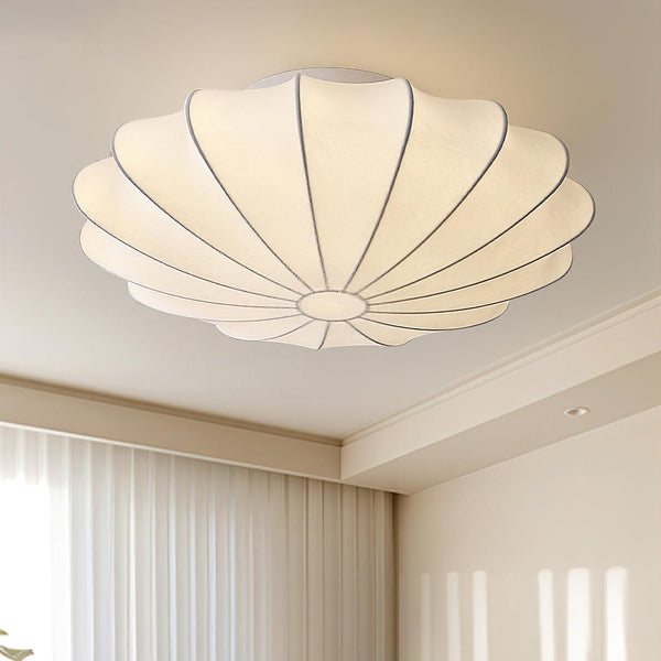 Elegante Plafondlamp in Schelpvorm – Stoffen Design Lamp Ø80cm