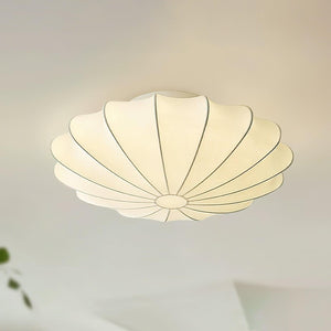 Elegante Plafondlamp in Schelpvorm – Stoffen Design Lamp Ø80cm