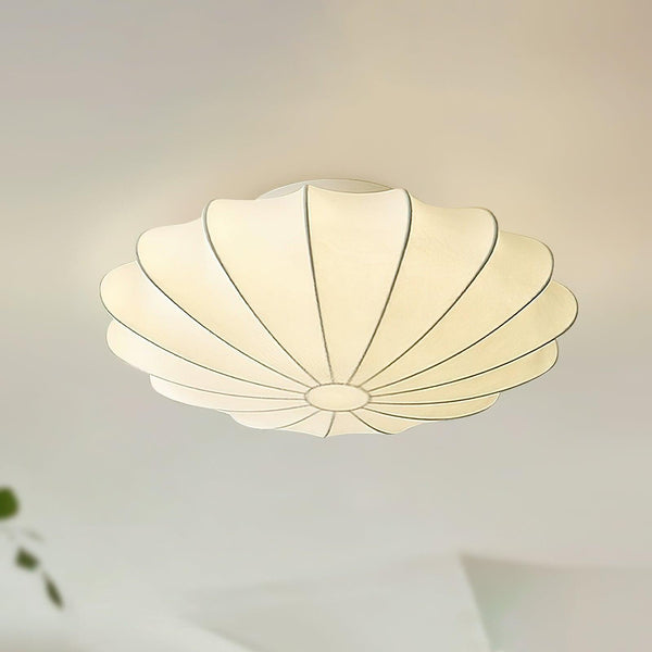 Elegante Plafondlamp in Schelpvorm – Stoffen Design Lamp Ø80cm