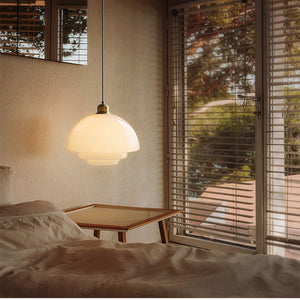 Minimalistische Hanglamp Wit Glas – Retro Elegante Plafondlamp voor Woonkamer & Eetkamer
