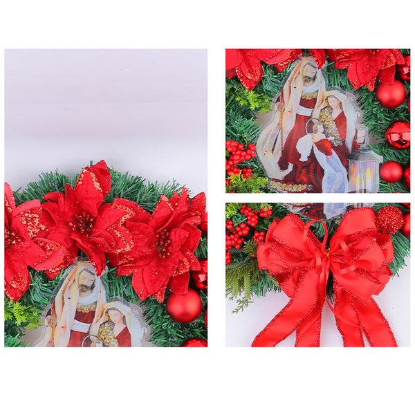 Moderne kerstkrans 30 cm – Stijlvolle kerstversiering voor voordeur & woonkamer