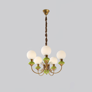 Moderne artistieke kroonluchter hanglamp – Elegante groene glazen design