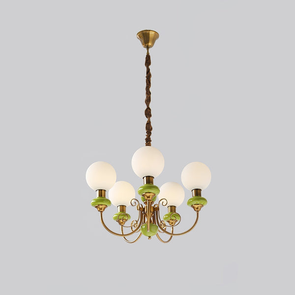 Moderne artistieke kroonluchter hanglamp – Elegante groene glazen design