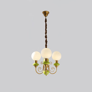 Moderne artistieke kroonluchter hanglamp – Elegante groene glazen design
