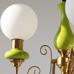 Moderne artistieke kroonluchter hanglamp – Elegante groene glazen design