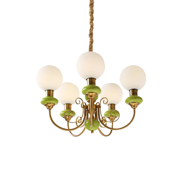 Moderne artistieke kroonluchter hanglamp – Elegante groene glazen design