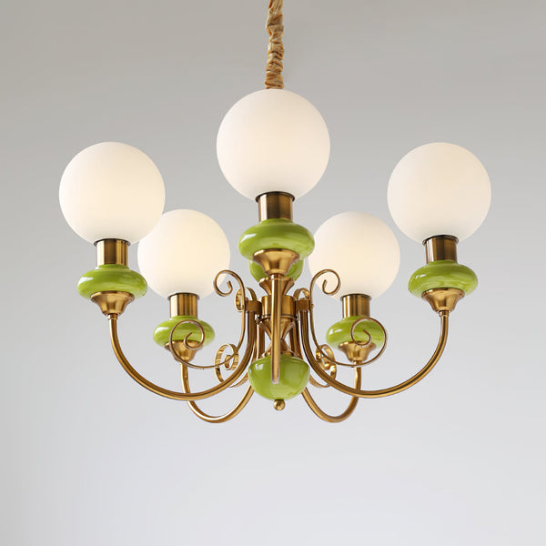 Moderne artistieke kroonluchter hanglamp – Elegante groene glazen design