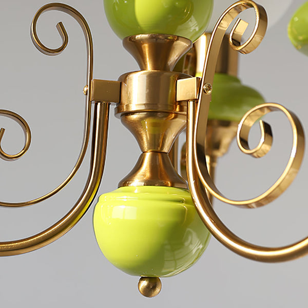 Moderne artistieke kroonluchter hanglamp – Elegante groene glazen design