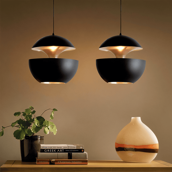 Artistieke Apple Hanglamp – Zwart Wit E27 Plafondlamp voor Moderne Interieurs