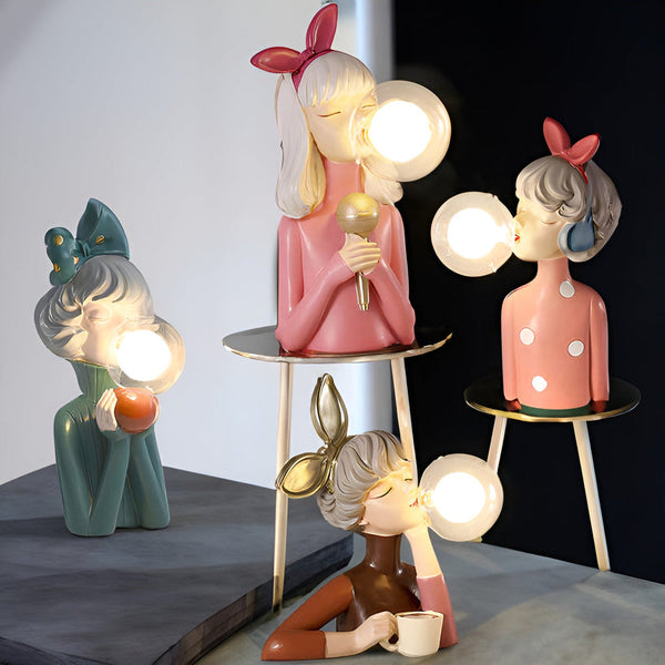 Charmante BubbleFairies Tafellamp – Magische Beeldlamp met Meisjesfiguren