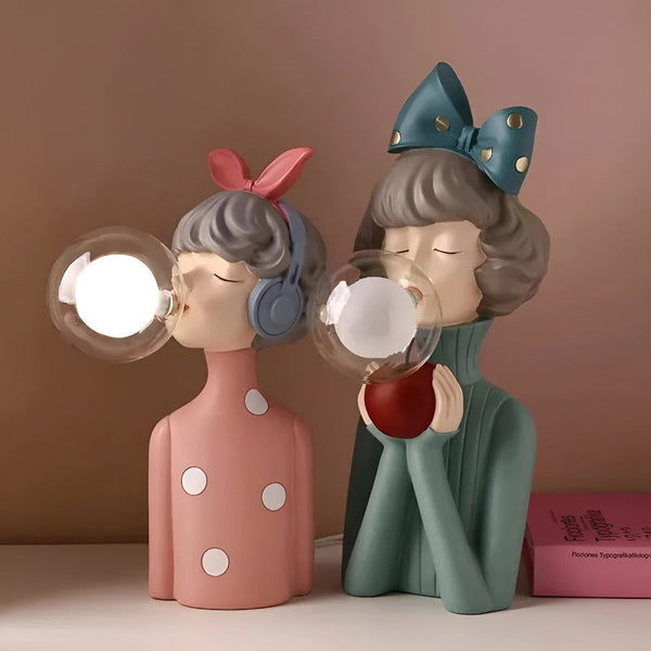 Charmante BubbleFairies Tafellamp – Magische Beeldlamp met Meisjesfiguren