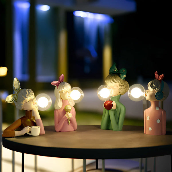 Charmante BubbleFairies Tafellamp – Magische Beeldlamp met Meisjesfiguren