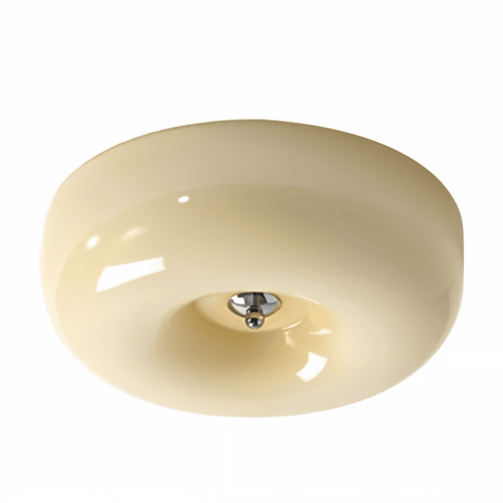 Moderne Scandinavische Glazen Plafondlamp – Witte Donut Hanglamp voor Slaapkamer & Woonkamer