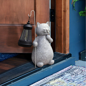 Zonne-energie Tuinlamp met Kat Beeld – Betoverende Buiten Decoratie