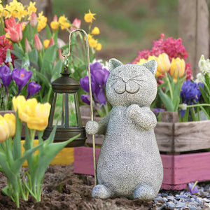 Zonne-energie Tuinlamp met Kat Beeld – Betoverende Buiten Decoratie