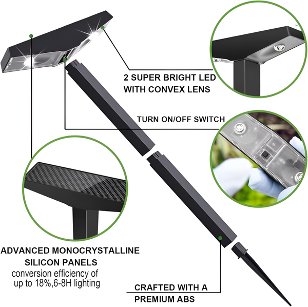 4-Pack Zonne Tuinlampen – Energiezuinige Buitenverlichting voor Terras & Pad