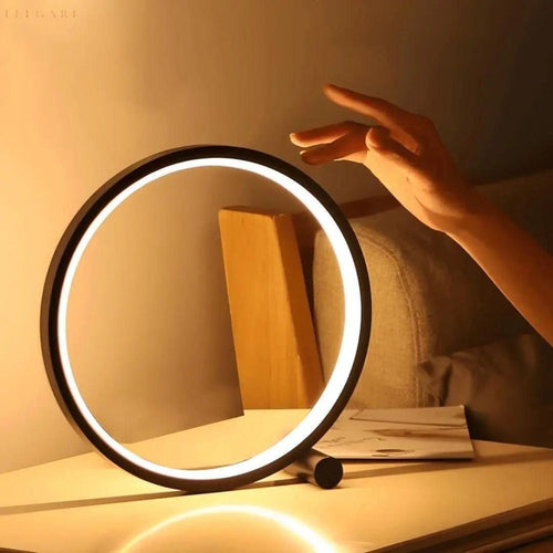 Moderne Minimalistische Dimmbare LED Ring Schrijftafel Lamp – Warm Wit Licht voor Huis & Kantoor