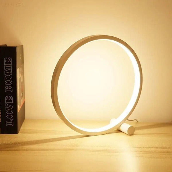 Moderne Minimalistische Dimmbare LED Ring Schrijftafel Lamp – Warm Wit Licht voor Huis & Kantoor