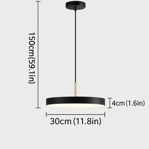 Moderne Hanglamp Rond – Minimalistisch Design met LED – Ø30 cm – Zwart