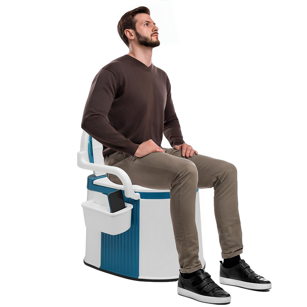 Draagbaar Toilet met Afneembare Binnenemmer & Toiletpapierhouder – Essentieel voor Reizen & Kamperen