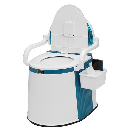 Draagbaar Toilet met Afneembare Binnenemmer & Toiletpapierhouder – Essentieel voor Reizen & Kamperen