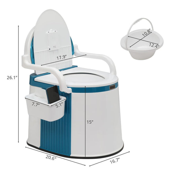 Draagbaar Toilet met Afneembare Binnenemmer & Toiletpapierhouder – Essentieel voor Reizen & Kamperen