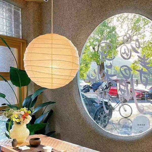 Bolvormige LED Hanglamp met Papieren Ontwerp – Moderne Plafondlamp voor Woonkamer, Eetkamer & Slaapkamer