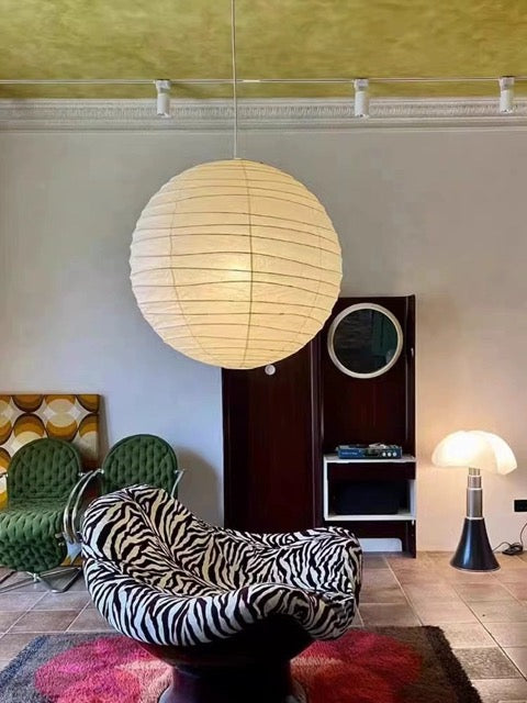 Bolvormige LED Hanglamp met Papieren Ontwerp – Moderne Plafondlamp voor Woonkamer, Eetkamer & Slaapkamer