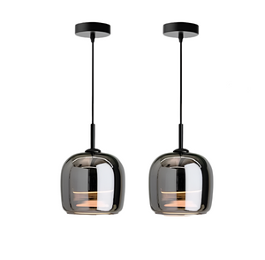 NoirGlass Hanglamp – Elegant Zwart Glas voor Moderne Interieurs (2 Pack)