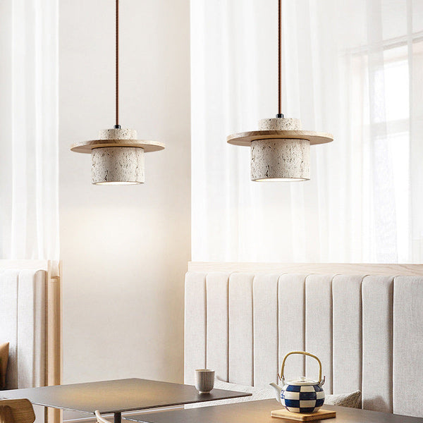 SteinAura Travertijn Hanglamp – Elegante Natuurlijke Verlichting voor Thuis