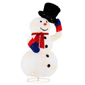 Verlichte kerst sneeuwpop 130 cm met 120 LED’s (IP44) – buiten decoratie