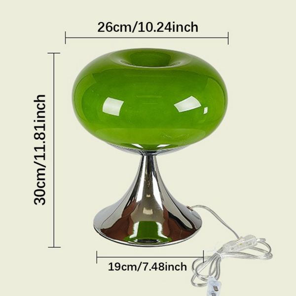 Elegante Fruitgeïnspireerde Vintage Tafellamp – Retro Glas & IJzer Woonverlichting
