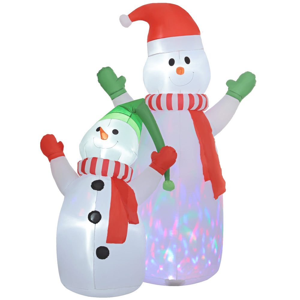 Opblaasbare sneeuwman familie 240 cm – kerstdecoratie met LED en ventilator