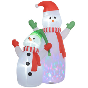 Opblaasbare sneeuwman familie 240 cm – kerstdecoratie met LED en ventilator