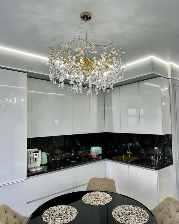 Elegante Takkenkroonluchter Plafondlamp – Moderne Kristallen Hanglamp