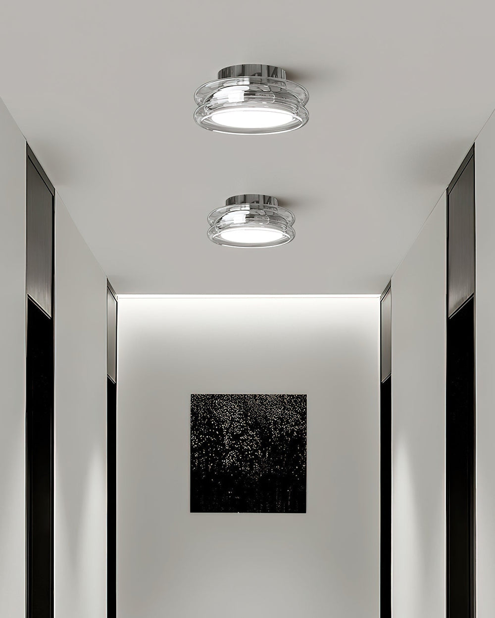 Moderne Minimalistische Plafondlamp  Zwarte Glazen Lamp voor Woonkamer, Slaapkamer & Gang