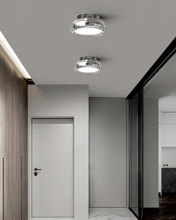 Moderne Minimalistische Plafondlamp  Zwarte Glazen Lamp voor Woonkamer, Slaapkamer & Gang