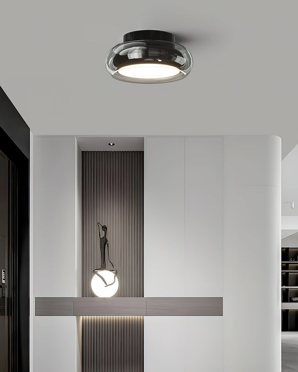 Moderne Minimalistische Plafondlamp  Zwarte Glazen Lamp voor Woonkamer, Slaapkamer & Gang