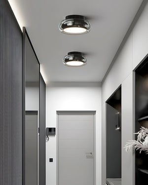 Moderne Minimalistische Plafondlamp  Zwarte Glazen Lamp voor Woonkamer, Slaapkamer & Gang