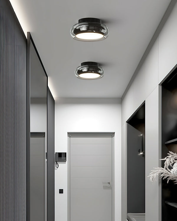 Moderne Minimalistische Plafondlamp  Zwarte Glazen Lamp voor Woonkamer, Slaapkamer & Gang