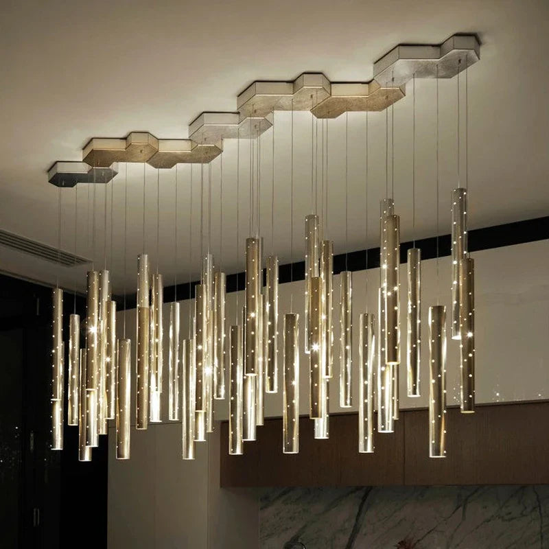 Séraphine Luxe LED Hanglamp – Moderne Geborsteld Staal Plafondlamp voor Woonkamer
