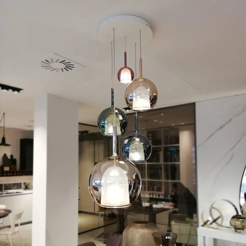 Calyrá Glazen Bubbel Hanglamp – Moderne Design Hanglamp in Goud voor Woonkamer en Restaurant