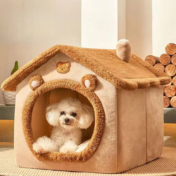 Pluche Hondenhuis – Knusse Hondenmand in Huisvorm | Warm & Comfortabel Binnenhuisje