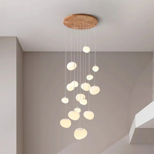 Orialys Moderne Kroonluchter – Grote Gouden LED Hanglamp voor Woonkamer & Trapgat