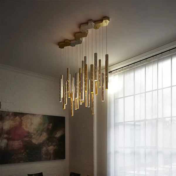 Séraphine Luxe LED Hanglamp – Moderne Geborsteld Staal Plafondlamp voor Woonkamer