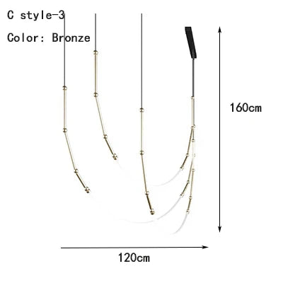 Curvella Zwarte Metalen Hanglamp – Moderne LED Design Lamp voor Woonkamer